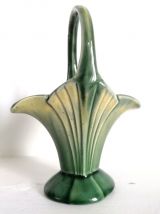 Vase panier en céramique art nouveau 