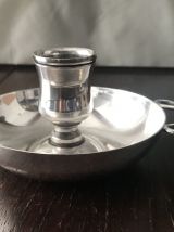 Bougeoir rat de cave métal argenté