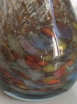 Vase vintage 1960 soliflore en pâte de verre multicolore - 3
