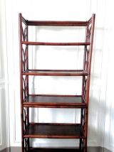 Bibliothèque étagère en rotin 1960 