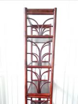 Bibliothèque étagère en rotin 1960 