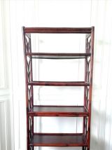 Bibliothèque étagère en rotin 1960 