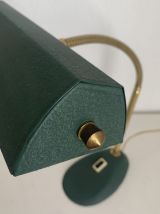 Lampe vintage 1960 de banquier Aluminor vert sapin - 40cm