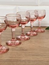 Set de 5 verres à liqueur roses