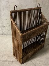 Etagère à épices en rotin années 70
