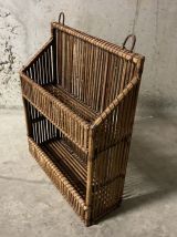 Etagère à épices en rotin années 70