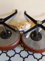 tabourets bas marron