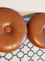 tabourets bas marron