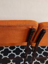 chaises tissu orange vintage