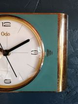 Horloge métal vintage pendule murale silencieuse Odo bleu