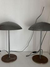 Paire lampes vintage 1970 de table Lumess Suisse - 51 cm
