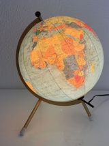 Globe vintage 1969 terrestre tripode verre Taride - 29 cm