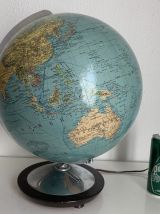 Globe vintage 1960 terrestre verre bois colombus duo - 43 cm