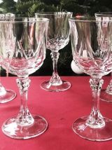 6 Verres Cristal d'Arques modèles Auteuil et Louvre