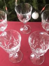 6 Verres Cristal d'Arques modèles Auteuil et Louvre