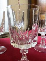 6 Verres Cristal d'Arques modèles Auteuil et Louvre
