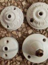 lot  de  4 rosaces en porcelaine , vintage