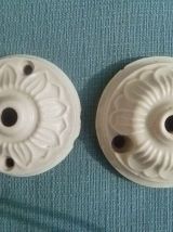 lot  de  4 rosaces en porcelaine , vintage