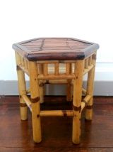 Bout de canapé sellette en bambou vintage 