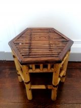 Bout de canapé sellette en bambou vintage 