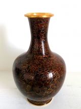 Vase asiatique en laiton cloisonné 