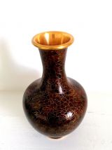 Vase asiatique en laiton cloisonné 