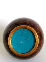 Vase asiatique en laiton cloisonné 