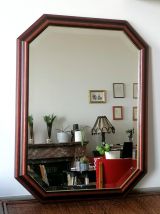 Grand miroir hexagonal glace biseautée art déco 