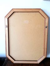 Grand miroir hexagonal glace biseautée art déco 