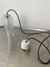 LOT 4  ANCIENNES SUSPENSIONS EN VERRE VINTAGE