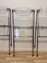 chaises pliantes design métal et plexi