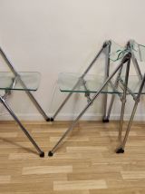 chaises pliantes design métal et plexi