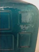 vase design verre bleu italien