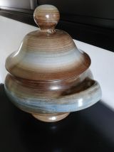 Soupière en céramique bleue et marron Longchamp 