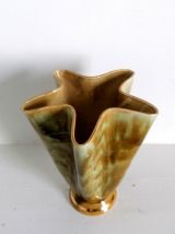 Vase mouchoir moutarde vintage 