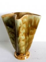 Vase mouchoir moutarde vintage 