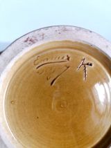 Vase mouchoir moutarde vintage 