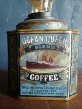 Lampe vintage chevet bureau métal bleu "Ocean Queen"
