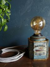 Lampe vintage chevet bureau métal bleu "Ocean Queen"