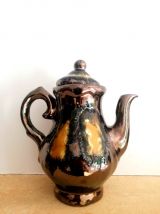 Vallauris, service à thé en céramique irisé 1960 