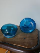 Flacon d'apothicaire bocal en verre bleu