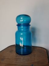 Flacon d'apothicaire bocal en verre bleu