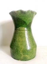 Paire de vases anciens en terre cuite vernissée 