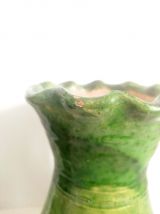 Paire de vases anciens en terre cuite vernissée 