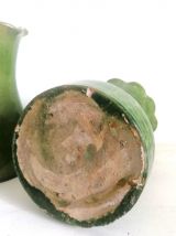 Paire de vases anciens en terre cuite vernissée 