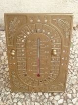 calendrier , thermomètre  en laiton , vintage