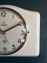 Horloge céramique vintage pendule silencieuse Junghans blanc
