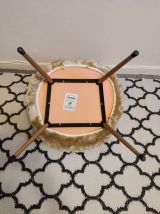 chaise moumoute beige doré