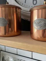 Superbe série de pots à épices en cuivre