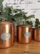 Superbe série de pots à épices en cuivre